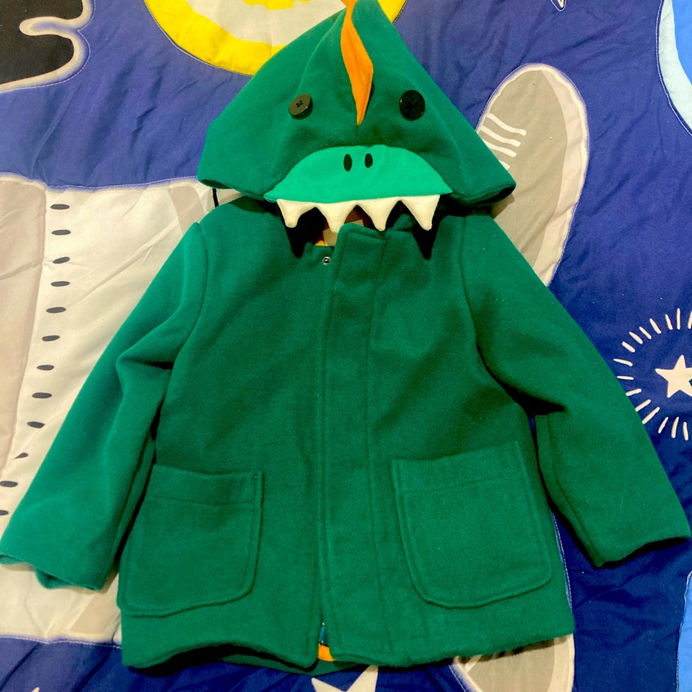 Cat & Jack 18 month kelly green dinosaur coat, unisex, boys or girls